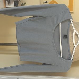 Long sleeve blue crop top. worn twice it is very flattering